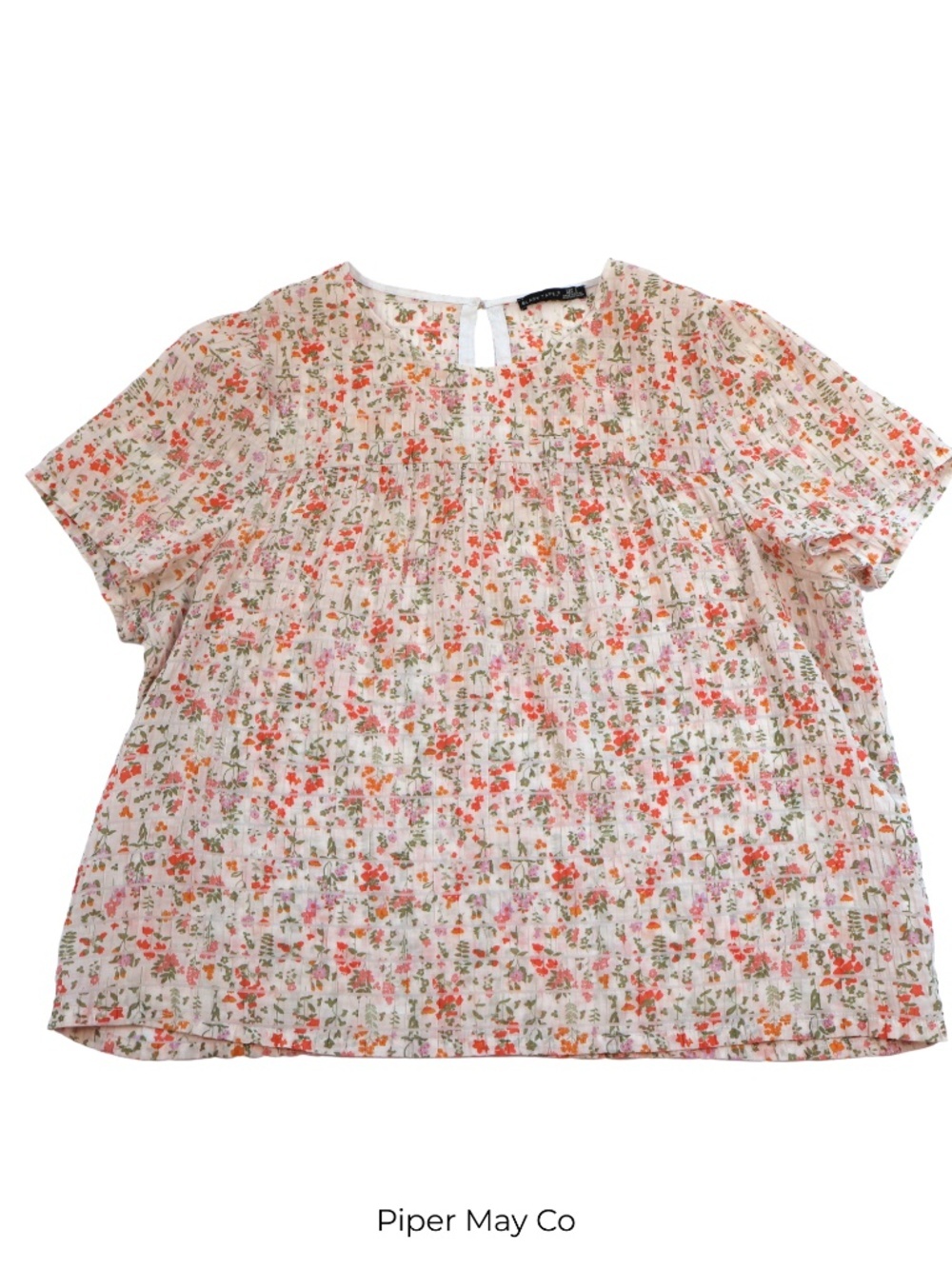 Black Tape Floral Textured Blouse Size X Soft Feminine Boho Top